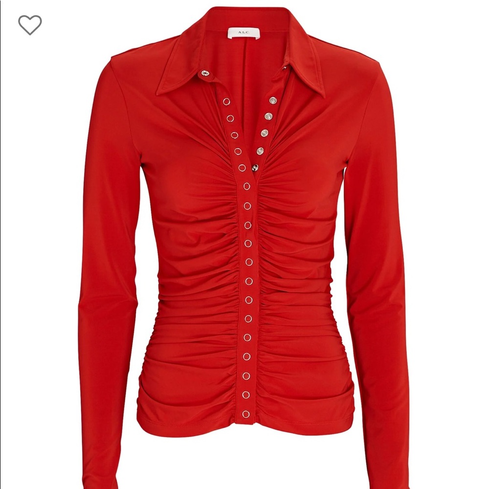 Ruched Red Top